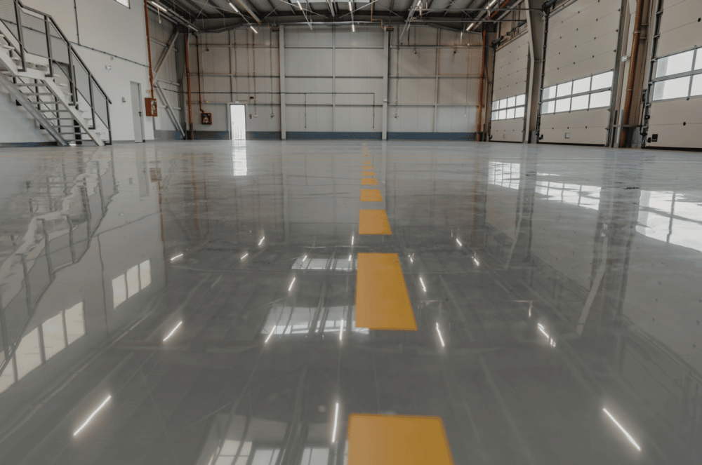 Epoxy coating on commercial garage floor